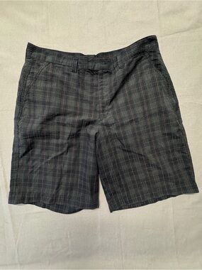 Patagonia Men Khaki Navy Gray Red Plaid Shorts Size 34 G40